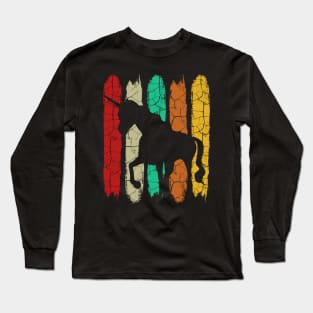 Unicorn - Retro Style Horse Vintage Silhouette Long Sleeve T-Shirt